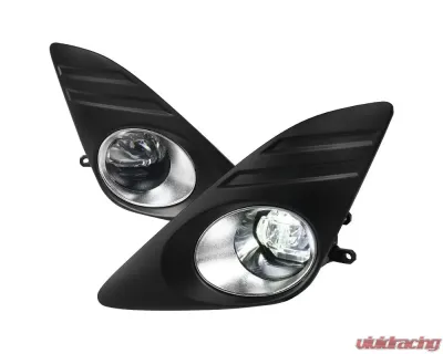 Spec-D SMD LED Projector Fog Lights w/ Switch, Wiring Harness, & Black Bezels (Chrome Housing/Clear Lens) Toyota Camry 2012-2014 - LF-CAM12CG3-DL