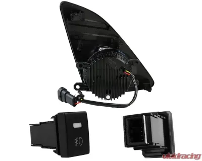 Spec-D SMD LED Projector Fog Lights w/ Switch, Wiring Harness, & Black Bezels (Chrome Housing/Clear Lens) Toyota Camry 2012-2014 - LF-CAM12CG3-DL