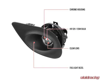 Spec-D H11 Projector Fog Lights Kit (Chrome Housing/Clear Lens) Dodge Charger 2015-2020 - LF-CHG15COEM-DL