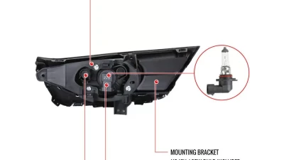 Spec-D H8 Fog Lights w/ Switch & Wiring Harness (Chrome Housing/Clear Lens) Honda CR-V 2017-2018                                     - LF-CRV17COEM-HZ - Image 8