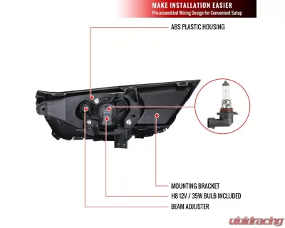 Spec-D H8 Fog Lights w/ Switch & Wiring Harness (Chrome Housing/Clear Lens) Honda CR-V 2017-2018 - LF-CRV17COEM-HZ