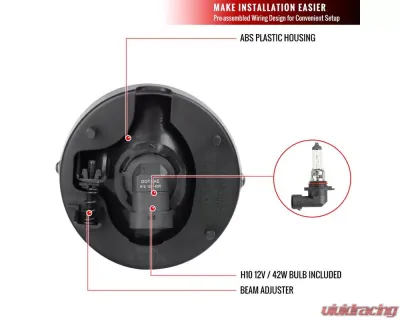 Spec-D H10 Fog Lights Kit w/ Switch & Wiring Harness (Chrome Housing/Clear Lens) Ford Ranger | Expedition 2007-2014 - LF-EPED07COEM-HZ