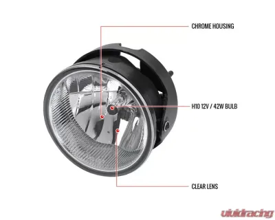 Spec-D H10 Fog Lights Kit w/ Switch & Wiring Harness (Chrome Housing/Clear Lens) Ford Ranger | Expedition 2007-2014 - LF-EPED07COEM-HZ