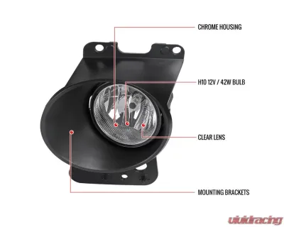 Spec-D H10 Fog Lights Kit (Chrome Housing/Clear Lens) Ford F-150 | Lincoln Mark LT 2006-2008 - LF-F15006COEM-HZ