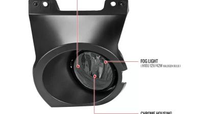 Spec-D Fog Light Bezels (Chrome Housing/Smoked Lens) Ford F-150 2011-2014                                     - LF-F15011GOEM-DL - Image 3