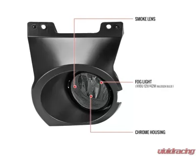 Spec-D Fog Light Bezels (Chrome Housing/Smoked Lens) Ford F-150 2011-2014 - LF-F15011GOEM-DL