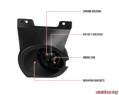Spec-D H10 Fog Lights Kit (Chrome Housing/Smoked Lens) Ford F-150 2011-2014 - LF-F15011GOEM-HZ