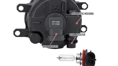 Spec-D 12V/55W H11 Fog Lights Kit (Chrome Housing/Clear Lens) Toyota Highlander 2008-2011                                     - LF-HLDR08COEM-V2-HZ - Image 8