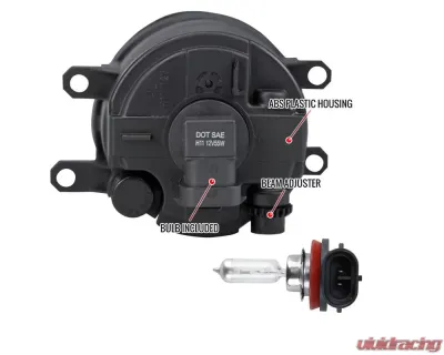 Spec-D 12V/55W H11 Fog Lights Kit (Chrome Housing/Clear Lens) Toyota Highlander 2008-2011 - LF-HLDR08COEM-V2-HZ