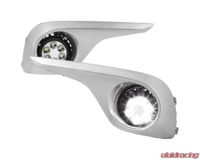 Spec-D 6-LED Fog Lights Kit (Chrome Housing/Clear Lens) Toyota Highlander 2011-2013 - LF-HLDR11CLED-HZ