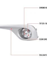 Spec-D 7117 Fog Lights Kit w/ Switch & Wiring Harness (Chrome Housing/Clear Lens) Toyota Highlander 2011-2013                                     - LF-HLDR11COEM-HZ - Image 9