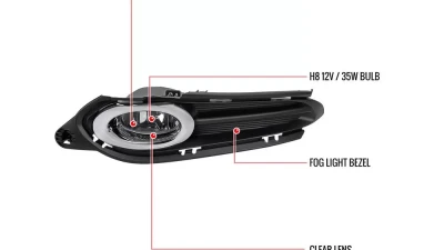 Spec-D H8 Fog Lights Kit w/ Switch & Wiring Harness (Chrome Housing/Clear Lens) Honda HR-V 2016-2018                                     - LF-HRV16COEM-HZ - Image 9