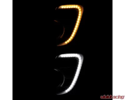 Spec-D H16 Fog Lights Kit w/ Integrated LED Light Strip & Turn Signal Lights (Chrome Housing/Clear Lens) Mitsubishi Outlander 2016-2020 - LF-LAN16CDRL-DL