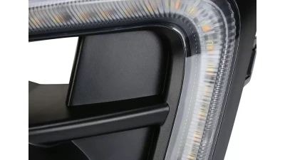 Spec-D H16 Fog Lights Kit w/ Integrated LED Light Strip & Turn Signal Lights (Chrome Housing/Clear Lens) Mitsubishi Outlander 2016-2020                                     - LF-LAN16CDRL-DL - Image 5