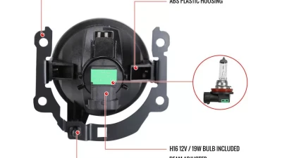 Spec-D H16 Fog Lights Kit w/ Integrated LED Light Strip & Turn Signal Lights (Chrome Housing/Clear Lens) Mitsubishi Outlander 2016-2020                                     - LF-LAN16CDRL-DL - Image 8