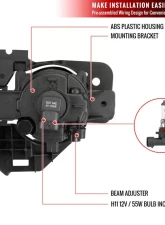Spec-D H11 Fog Lights Kit w/ Switch & Wiring Harness (Chrome Housing/Clear Lens) Nissan Maxima 2009-2014                                     - LF-MAX09COEM-HZ - Image 8