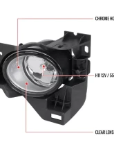 Spec-D H11 Fog Lights Kit w/ Switch & Wiring Harness (Chrome Housing/Clear Lens) Nissan Maxima 2009-2014                                     - LF-MAX09COEM-HZ - Image 9