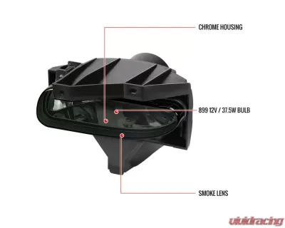Spec-D 899 Fog Lights Kit w/ Switch & Wiring Harness (Chrome Housing/Smoke Lens) Ford Mustang 1999-2004 - LF-MST99G-HZ