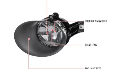 Spec-D 9006 Fog Lights (Chrome Housing/Clear Lens) Dodge Ram 2002-2009                                     - LF-RAM02COEM-V2-HZ - Image 9