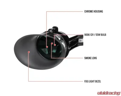 Spec-D 9006 Fog Lights (Chrome Housing/Smoke Lens) Dodge Ram 1500 | 2500 | 3500 2002-2009 - LF-RAM02GOEM-V2-HZ