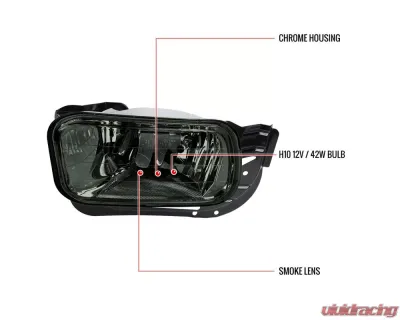 Spec-D H10 Fog Lights (Chrome Housing/Smoked Lens) Dodge Ram 2009-2018 - LF-RAM0915GOEM-V2-HZ
