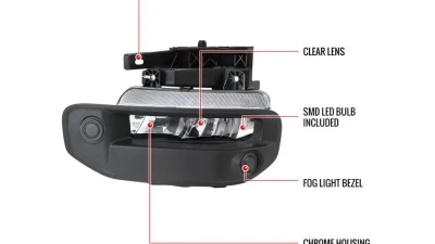 Spec-D LED Fog Lights Kit (Chrome Housing/Smoked Lens) Dodge Ram 1500 2019-2024                                     - LF-RAM1915GLED-DL - Image 5