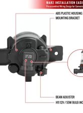 Spec-D H11 Fog Lights Kit w/ Switch & Wiring Harness (Chrome Housing/Clear Lens) Nissan Rogue 2014-2016                                     - LF-RGE14COEM-HZ - Image 8