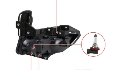 Spec-D H8 Fog Lights Kit (Chrome Housing/Clear Lens) Nissan Rogue 2017-2018                                     - LF-RGE17COEM-HZ - Image 8