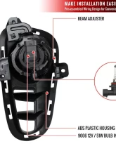 Spec-D 9006 Projector Fog Lights Kit (Chrome Housing/Clear Lens) Kia Rio 2018-2020                                     - LF-RIO18COEM-V2-DL - Image 8