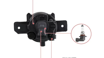 Spec-D H11 Fog Lights Kit w/ Switch & Wiring Harness (Chrome Housing/Clear Lens) Nissan Sentra 2013-2015                                     - LF-SEN13COEM-HZ - Image 8