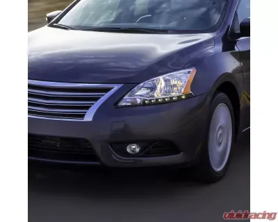 Spec-D H11 Fog Lights Kit w/ Switch & Wiring Harness (Chrome Housing/Clear Lens) Nissan Sentra 2013-2015 - LF-SEN13COEM-HZ