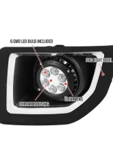 Spec-D 6-LED Fog Lights Kit (Chrome Housing/Clear Lens) GMC Sierra 2015-2018                                     - LF-SIE1525CLED-HZ - Image 7