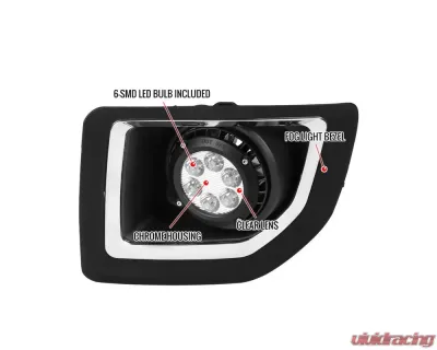 Spec-D 6-LED Fog Lights Kit (Chrome Housing/Clear Lens) GMC Sierra 2015-2018 - LF-SIE1525CLED-HZ