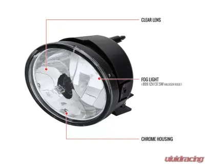 Spec-D Bumper Fog Lights (Chrome Housing/Clear Lens) Nissan 2004-2015 - LF-TIT04COEM-HZ