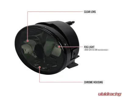 Spec-D Bumper Fog Lights (Chrome Housing/Smoke Lens) Nissan 2004-2015 - LF-TIT04GOEM-HZ