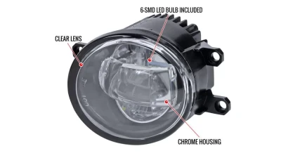 Spec-D SMD LED Projector Fog Lights Kit (Chrome Housing/Clear Lens) Toyota | Lexus | Scion 2006-2016                                     - LF-TOY01CLED-HZ - Image 7