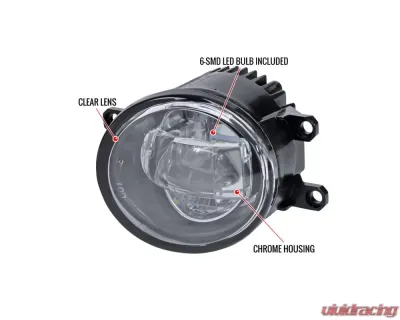 Spec-D LED Projector Fog Lights Kit (Chrome Housing/Clear Lens) Toyota | Lexus | Scion 2006-2016 - LF-TOY01CLED-HZ