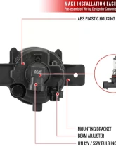 Spec-D H11 Fog Lights Kit w/ Switch & Wiring Harness (Chrome Housing/Clear Lens) Nissan Versa 2012-2014                                     - LF-VSA12COEM-HZ - Image 8