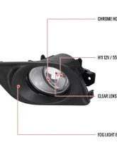 Spec-D H11 Fog Lights Kit w/ Switch & Wiring Harness (Chrome Housing/Clear Lens) Nissan Versa 2012-2014                                     - LF-VSA12COEM-HZ - Image 9