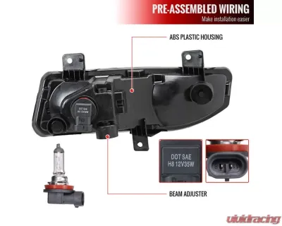 Spec-D H8 Fog Lights Kit (Chrome Housing/Clear Lens) Nissan Versa Note 2017-2019 - LF-VSN17COEM-HZ