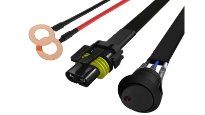 Spec-D Universal 9' 12 Gauge Fog Lights Wiring Harness Kit w/ 1 Connector, Fuse, On/Off Switch, & Relay                                     - LF-WIRE12-S-RS - Image 8