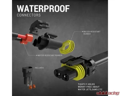 Spec-D Universal 9' 12 Gauge Fog Lights Wiring Harness Kit w/ 1 Connector, Fuse, On/Off Switch, & Relay - LF-WIRE12-S-RS