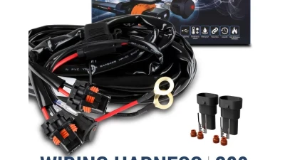 Spec-D Universal 9' 14 Gauge Fog Lights Wiring Harness Kit w/ 2 Connectors, Fuse, On/Off Switch, & Relay                                     - LF-WIRE14-2-RS - Image 2