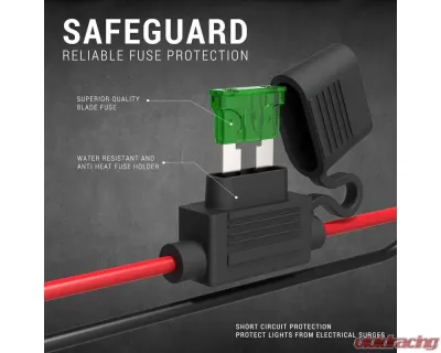 Spec-D Universal 9' 14 Gauge Fog Lights Wiring Harness Kit w/ 2 Connectors, Fuse, On/Off Switch, & Relay - LF-WIRE14-2-RS