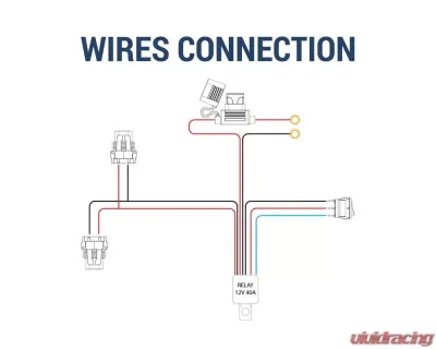 Spec-D Universal 9' 14 Gauge Fog Lights Wiring Harness Kit w/ 2 Connectors, Fuse, On/Off Switch, & Relay - LF-WIRE14-2-RS