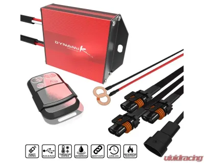 Spec-D Universal 9' 14 Gauge Fog Lights Wiring Harness Kit w/ 2 Connectors, Fuse, Relay, & Remote - LF-WIRE14-RC-RS