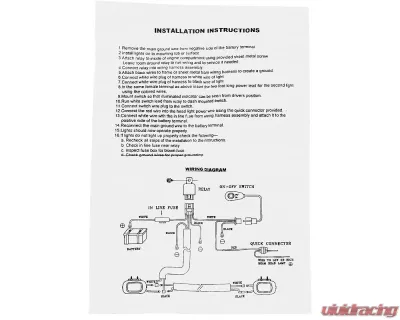 Spec-D Universal LED Work Lights Wiring Harness Kit w/ Relay, Fuse, & On/Off Switch - LF-WIREUNV