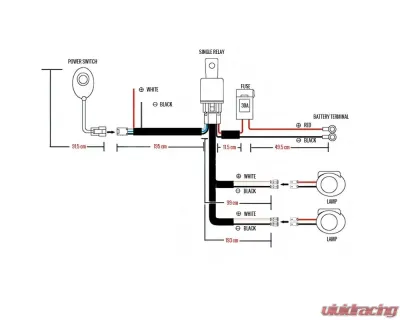 Spec-D Universal LED Work Lights Wiring Harness Kit w/ Relay, Fuse, & On/Off Switch - LF-WIREUNV