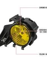 Spec-D 9006 HB4 Fog Lights Kit w/ Switch & Wiring Harness (Chrome Housing/Yellow Lens) Subaru Impreza | WRX 2008-2011                                     - LF-WRX08AMOEM-HZ - Image 5