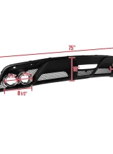 Spec-D Black Polypropylene Rear Diffuser w/ Dual Stainless Steel Muffler Tips Ford Mustang 2015-2017                                     - LFRD-MST15GT-BN - Image 2